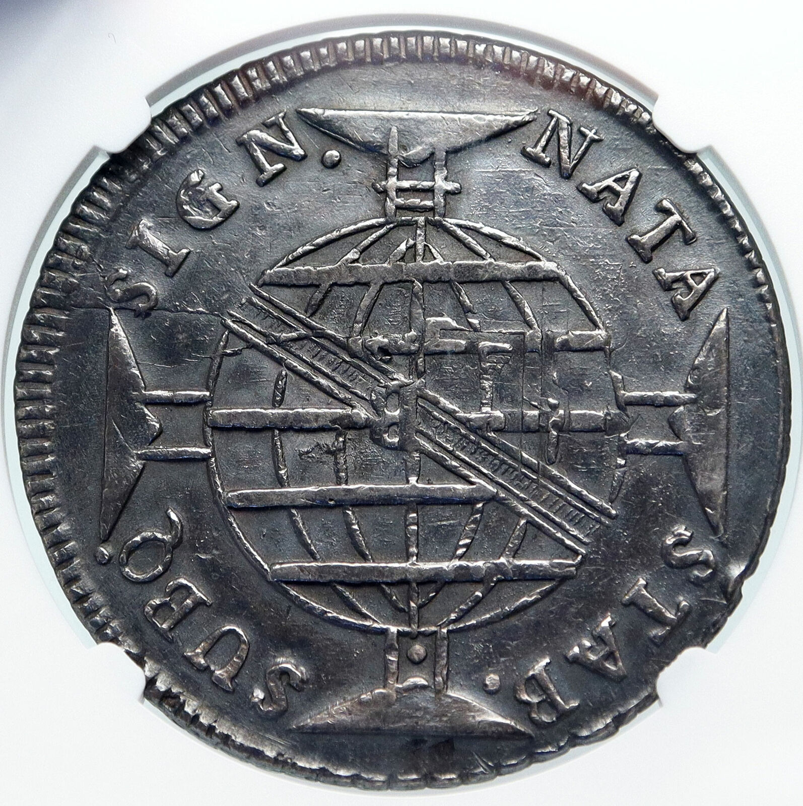 1814 BRAZIL Colonial King JOHN VI of PORTUGAL Silver 960 Reis Coin NGC i85335