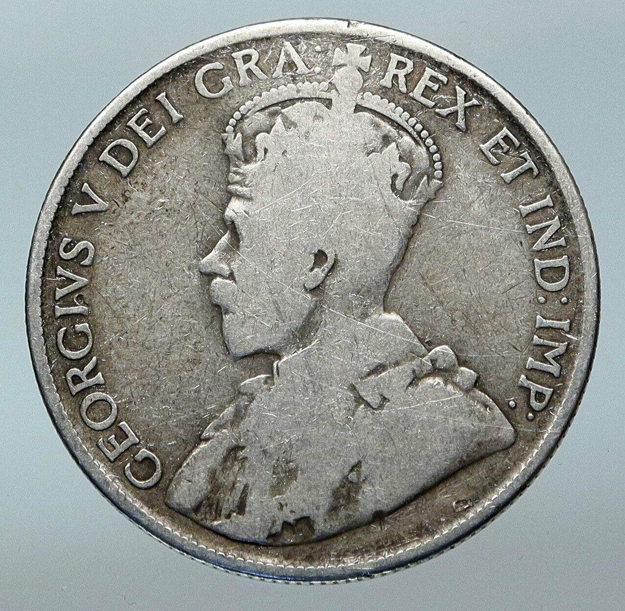 1920 CANADA UK King George V Vintage RARE Antique SILVER 50 CENTS Coin i85285