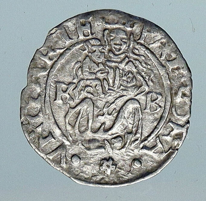 1565 HUNGARY King Ferdinand MADONNA & CHILD ANTIQUE Old Silver Denar Coin i85041