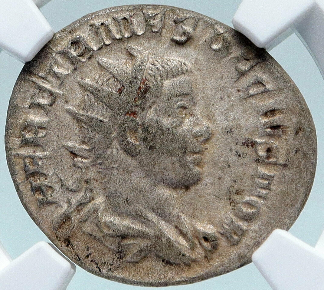 HERENNIUS ETRUSCUS Authentic Ancient 251AD Silver Roman Coin APOLLO NGC i84980