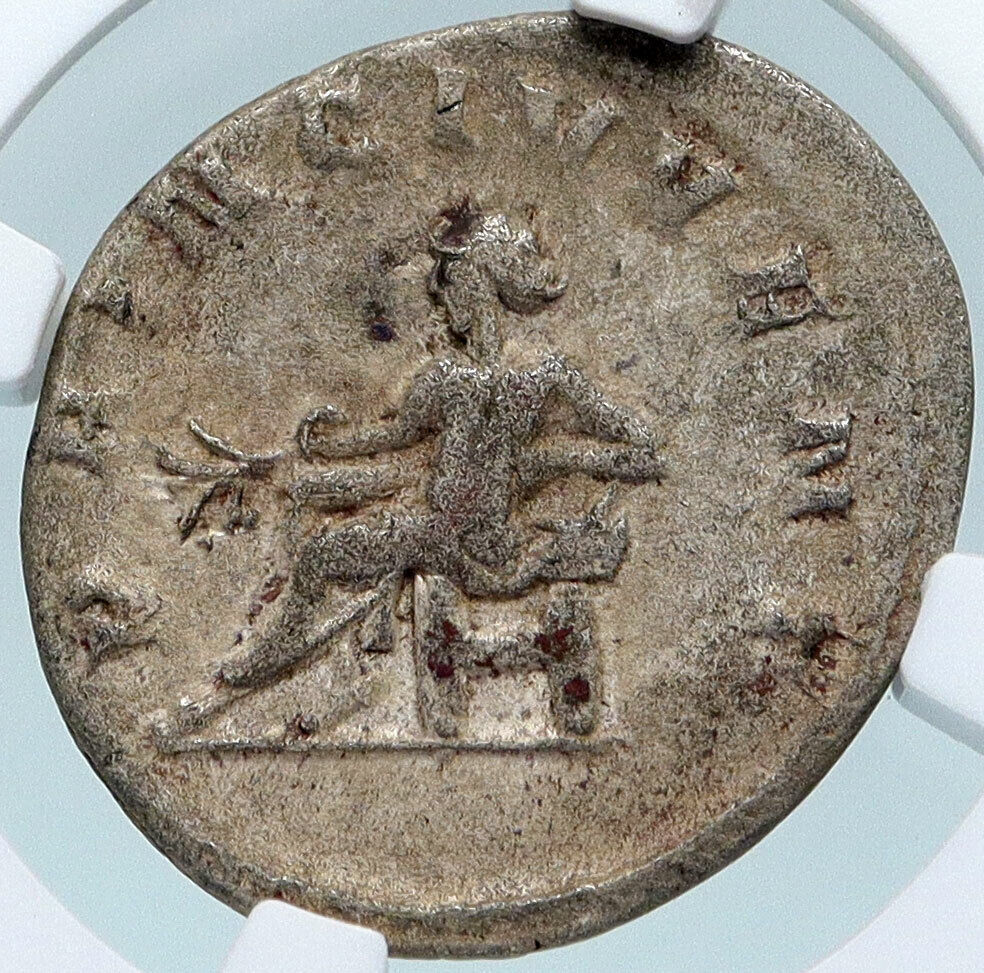 HERENNIUS ETRUSCUS Authentic Ancient 251AD Silver Roman Coin APOLLO NGC i84980