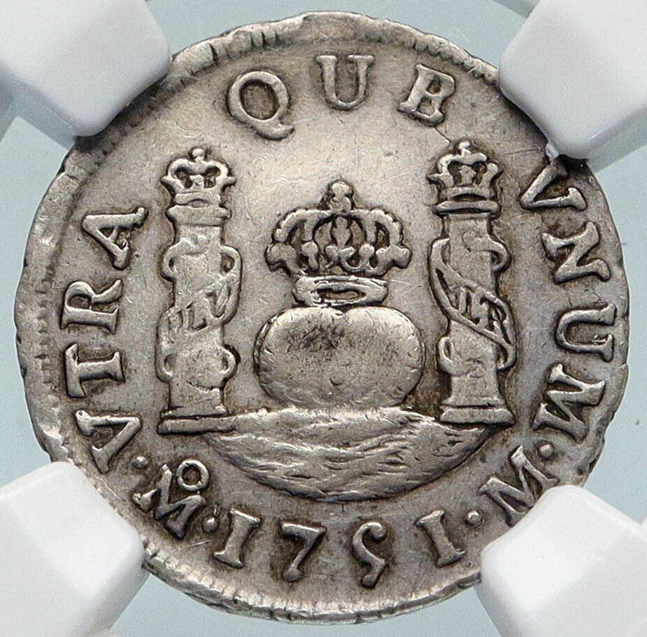 1751 Mo MEXICO under SPAIN King FERDINAND VI Silver Antique Real Coin NGC i85373