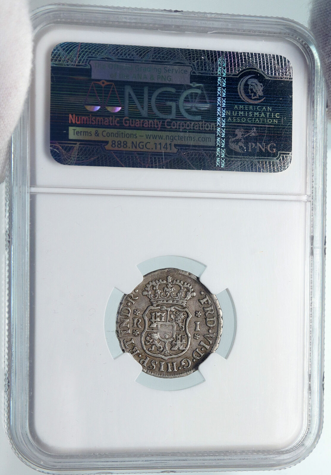 1751 Mo MEXICO under SPAIN King FERDINAND VI Silver Antique Real Coin NGC i85373