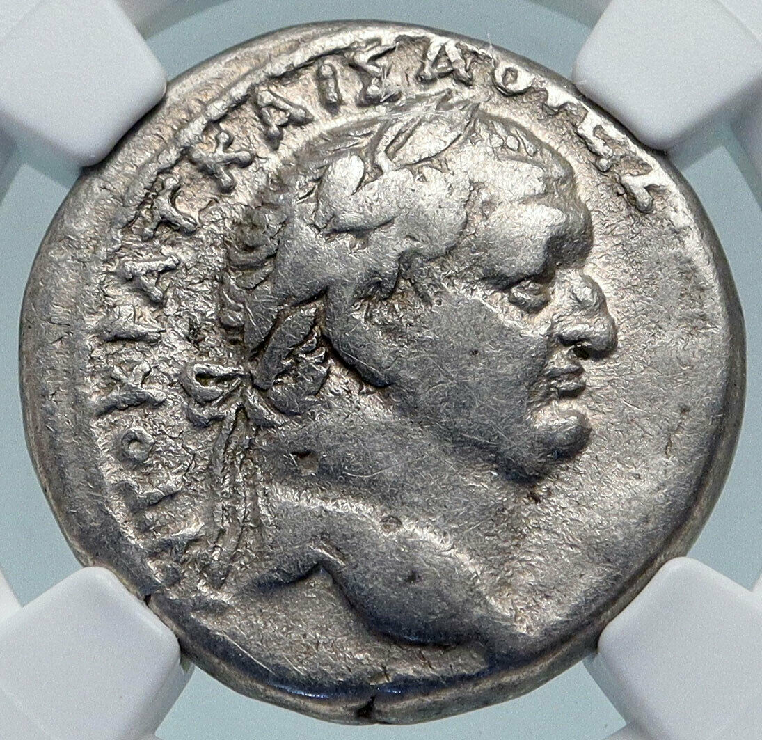 VESPASIAN & TITUS 69AD Rare Silver Roman TETRADRACHM of Antioch Coin NGC i84986