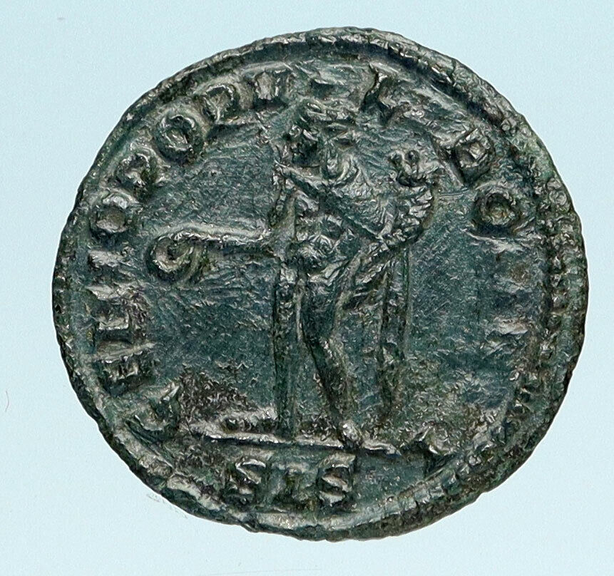 MAXIMIAN Authentic Ancient 305AD Siscia Genuine Roman Coin w GENIUS i83410