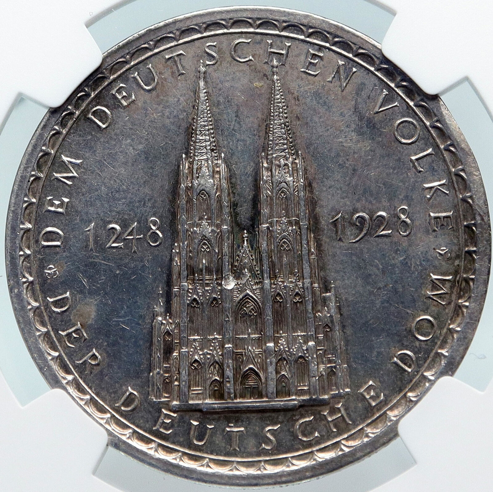 1928 Germany Weimar Republic COLOGNE CATHEDRAL German Silver Medal NGC i85322