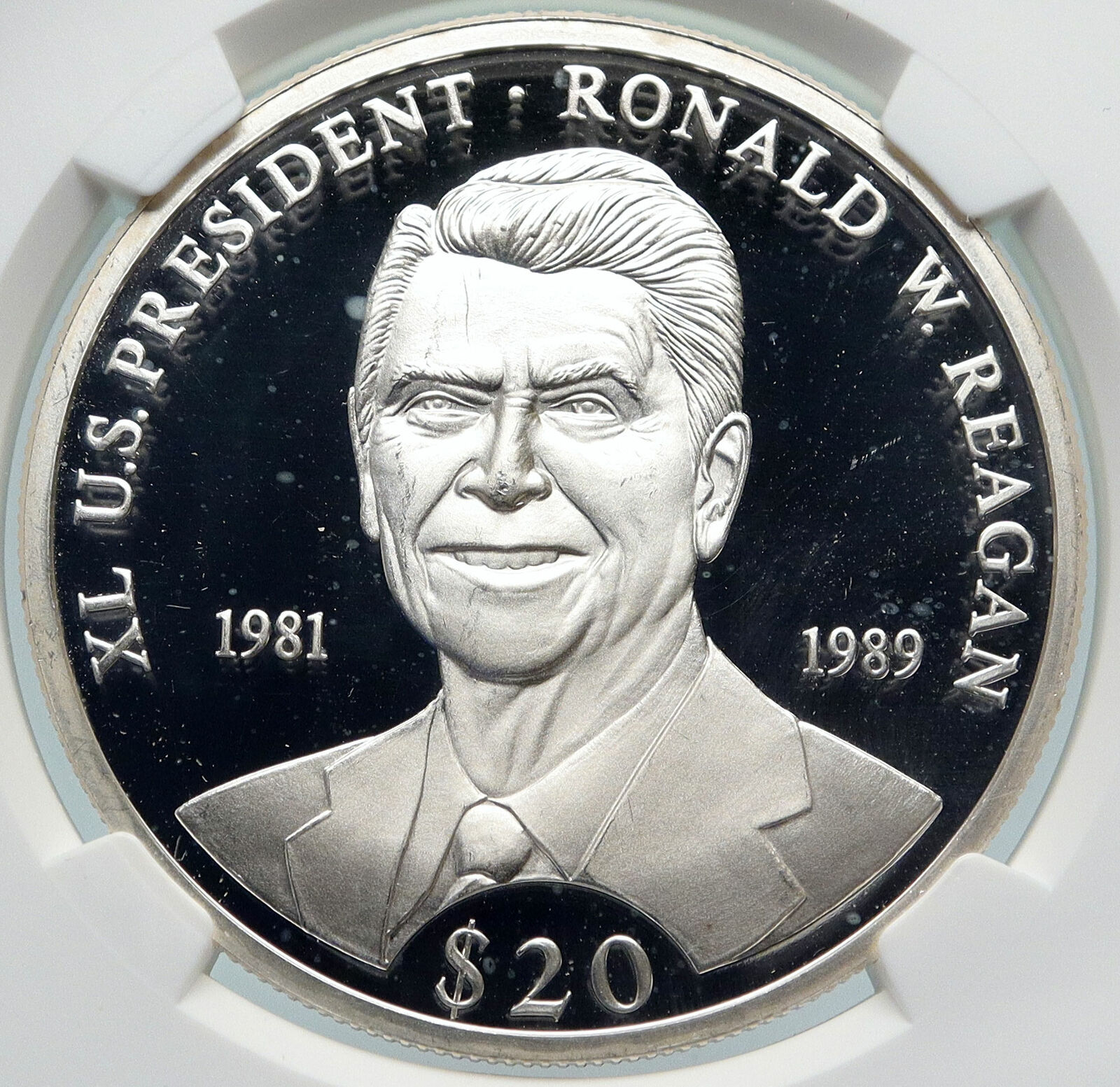 2000 LIBERIA American President RONALD REAGAN Proof Silver $20 NGC Coin i85339