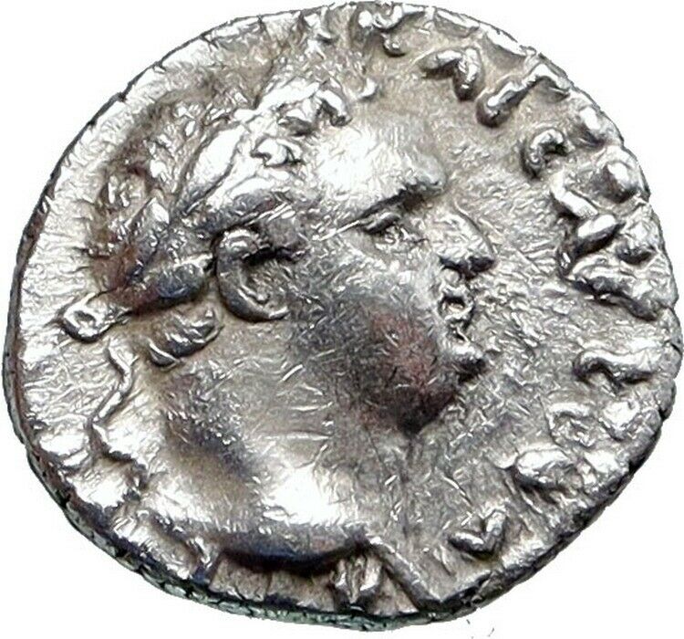 TITUS Authentic Ancient 79AD Caesarea Cappadocia Silver Roman Coin w NIKE i85507