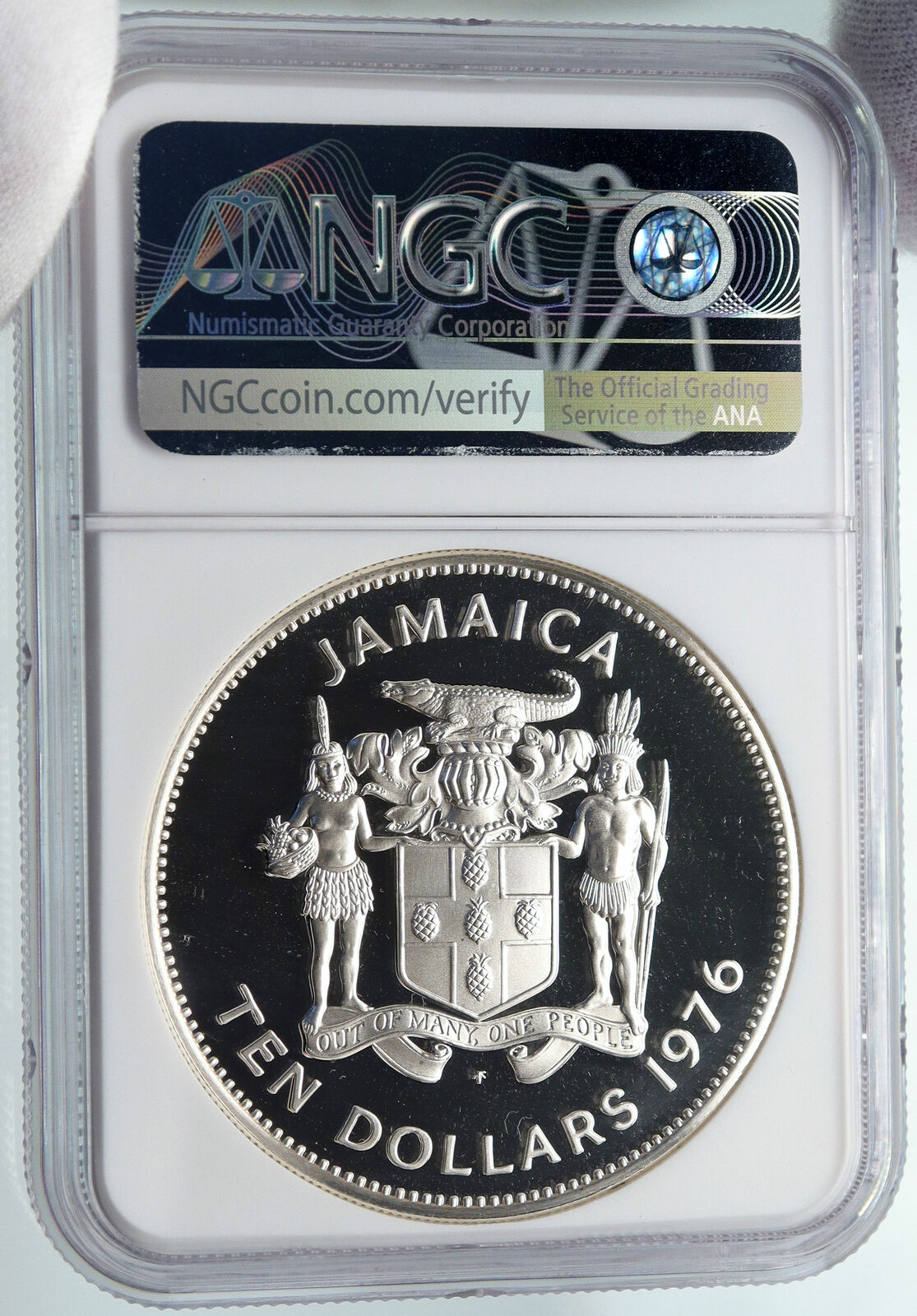 1976 JAMAICA Admiral Horatio Nelson Royal Navy SILVER 10 Dollars Coin NGC i85818