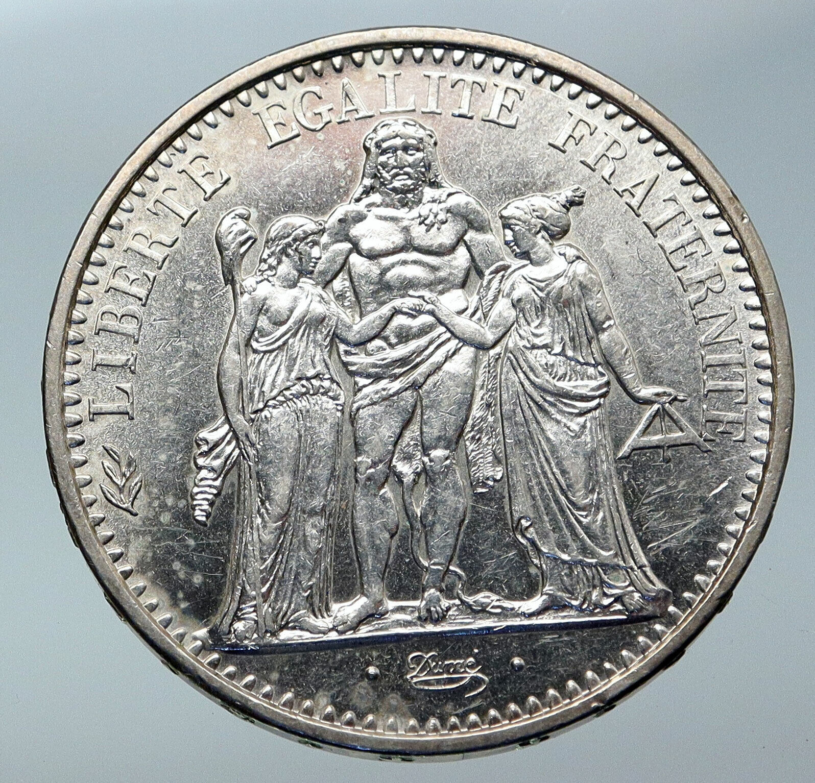 1965 FRANCE Large HERCULES Motto VINTAGE Old Silver 10 FRANCS French Coin i85844