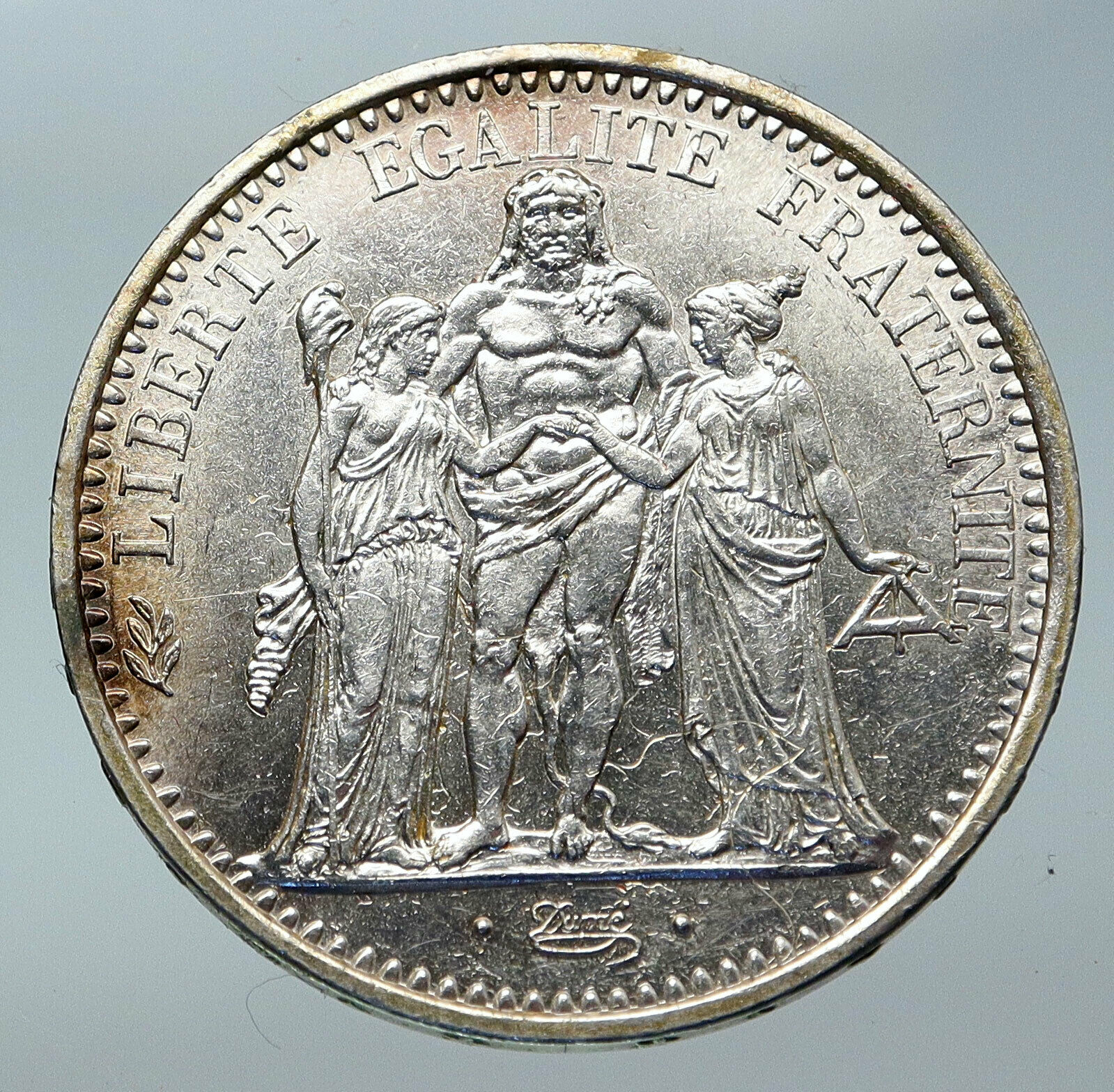 1965 FRANCE Large HERCULES Motto VINTAGE Old Silver 10 FRANCS French Coin i85845