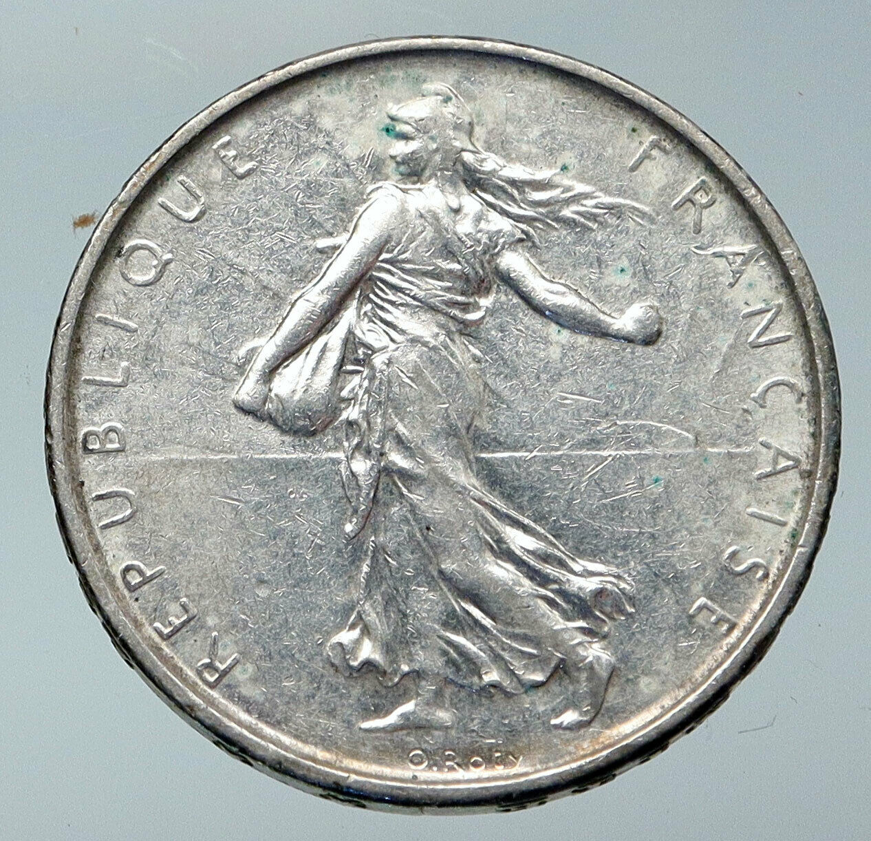 1962 FRANCE La Semeuse French SOWER WOMAN Old LARGE Silver 5 Francs Coin i85885