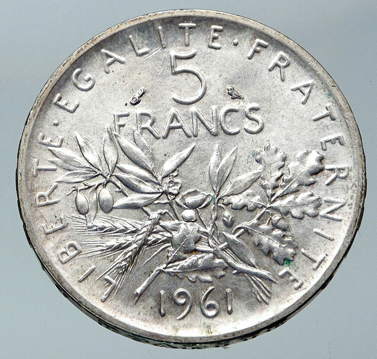 1961 FRANCE La Semeuse French SOWER WOMAN Old LARGE Silver 5 Francs Coin i85886