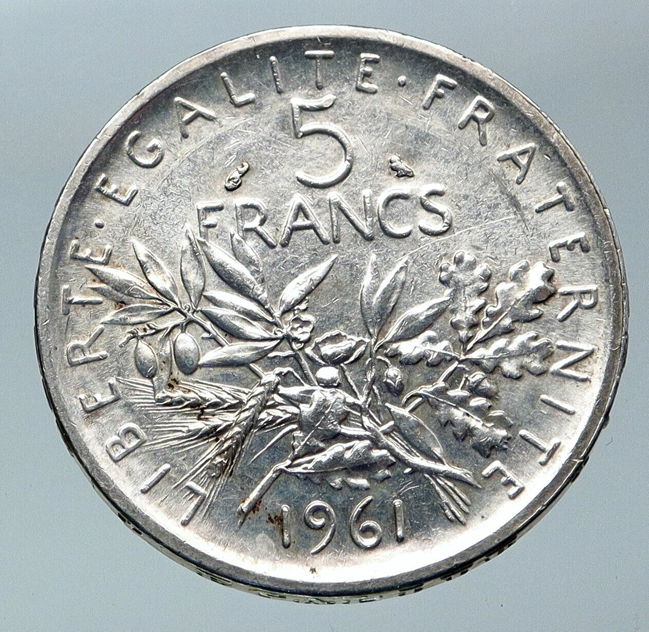 1961 FRANCE La Semeuse French SOWER WOMAN Old LARGE Silver 5 Francs Coin i85872