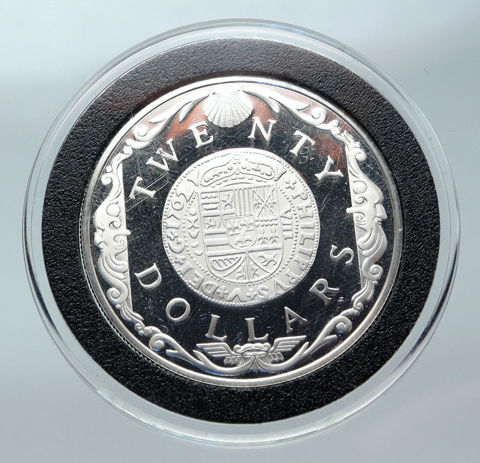 1985 British Virgin Islands TREASURE VINTAGE Proof Silver $20 Coin i85880