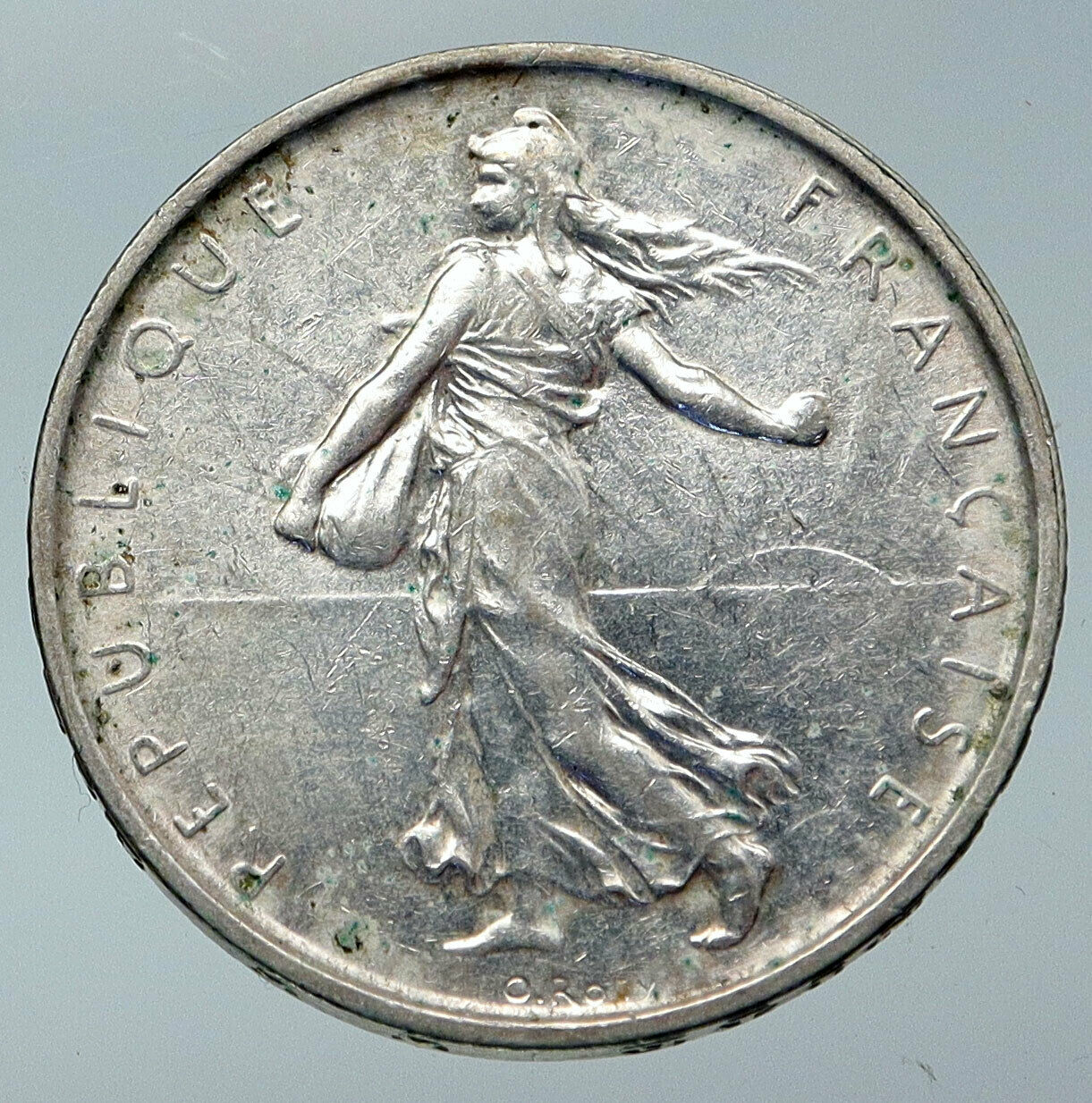 1963 FRANCE La Semeuse French SOWER WOMAN Old LARGE Silver 5 Francs Coin i85884