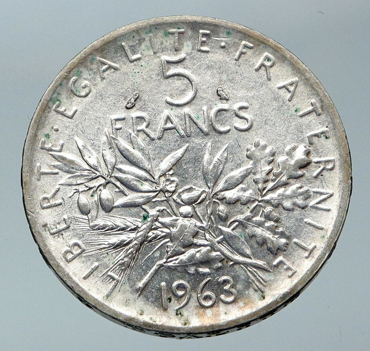 1963 FRANCE La Semeuse French SOWER WOMAN Old LARGE Silver 5 Francs Coin i85884