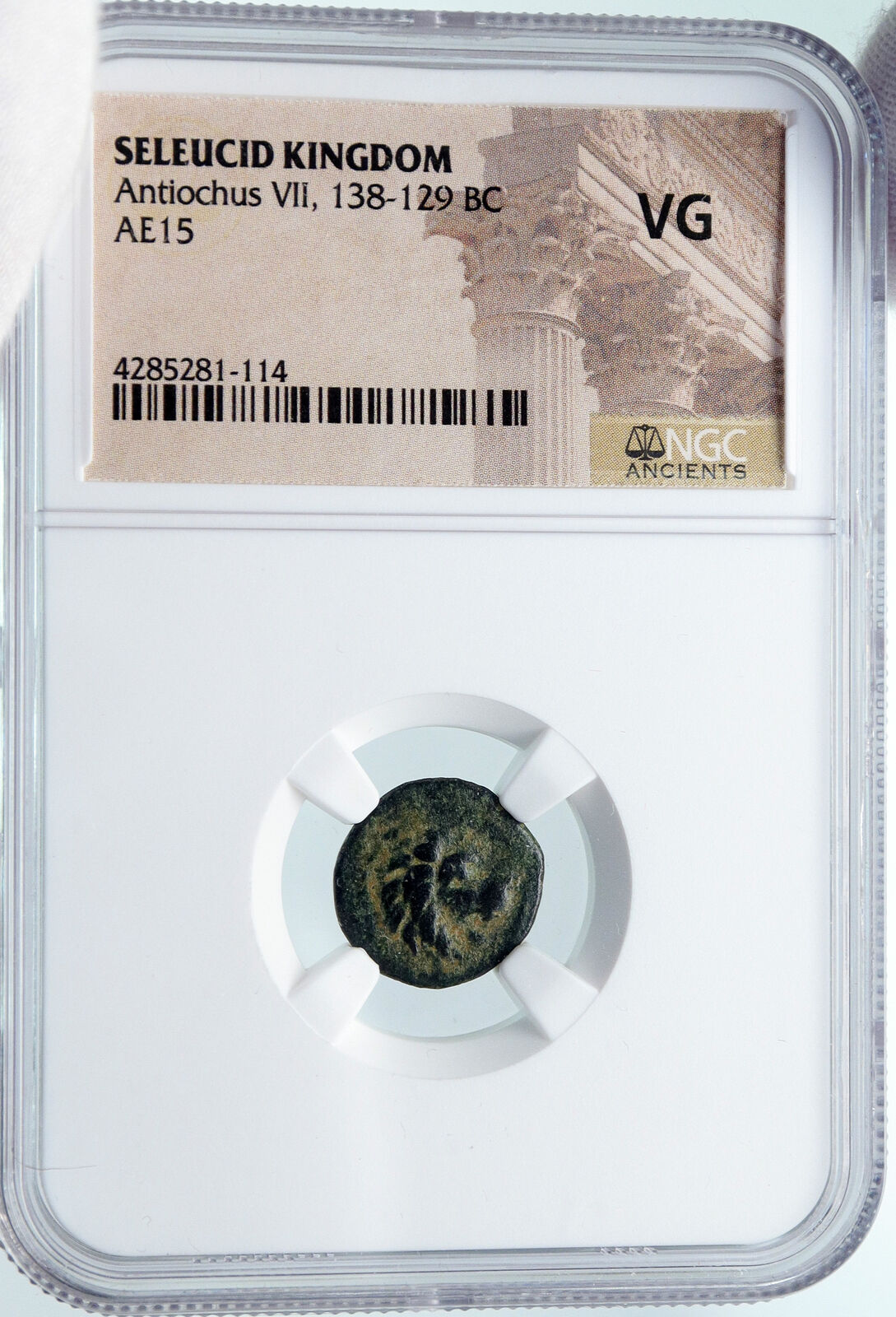 ANTIOCHOS VII Sidetes 138BC Seleukid Ancient Greek Coin NEMEAN LION NGC i85725