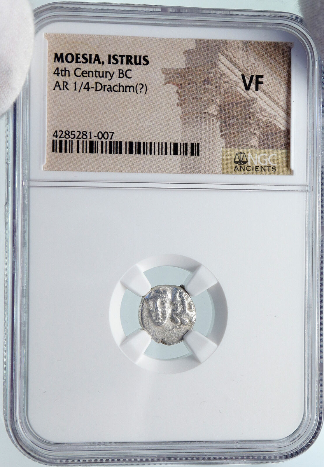 ISTROS Thrace Authentic Ancient 400BC Silver Greek Coin GEMINI TWINS NGC i85727