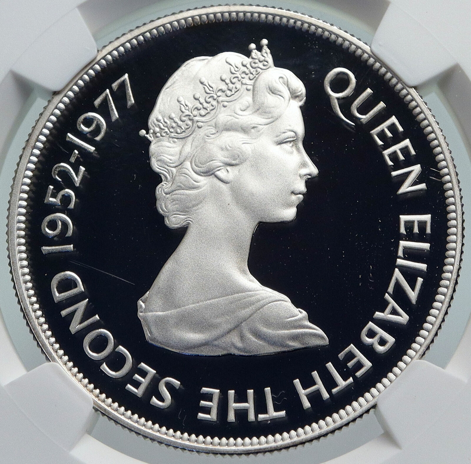 1977 FALKLAND ISLANDS Elizabeth II JUBILEE Proof Silver 50 Pence Coin NGC i85977