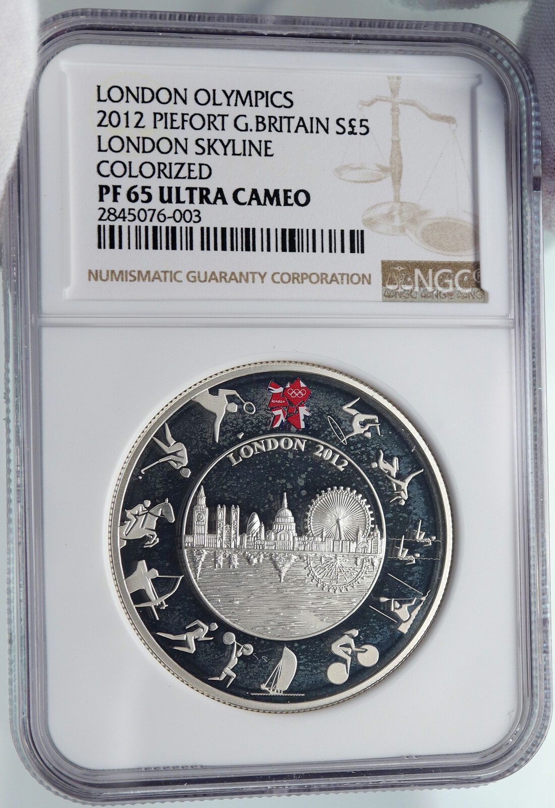 2012 UNITED KINGDOM Olympics Elizabeth II Piefort Proof SILVER Coin NGC i85997