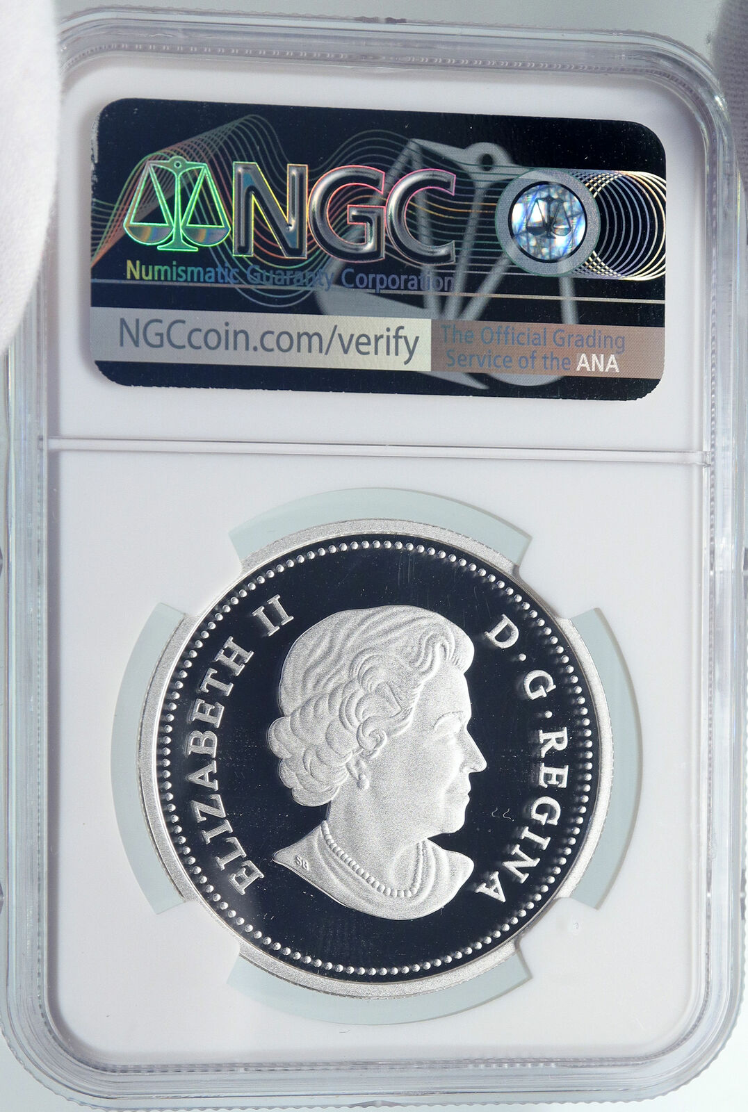 2011 CANADA UK Elizabeth II MAGPIE HOLOGRAM Silver $15 Coin Specimen NGC i86008