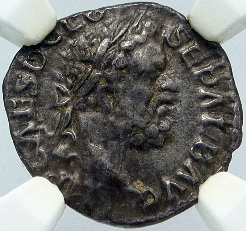 CLODIUS ALBINUS as Augustus 195AD Rare Silver Roman Coin VICTORY NGC i86180