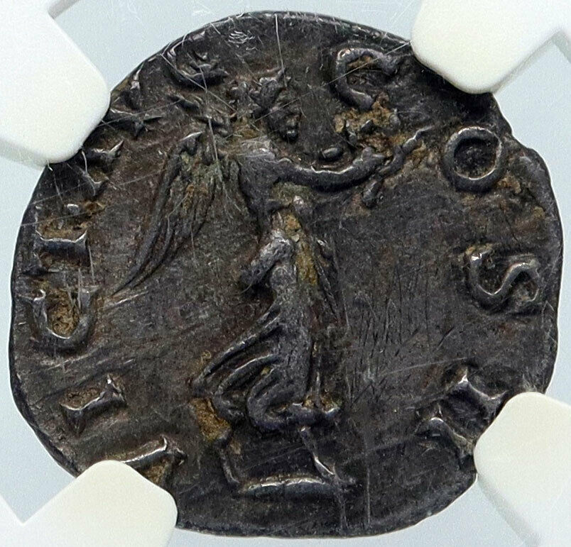 CLODIUS ALBINUS as Augustus 195AD Rare Silver Roman Coin VICTORY NGC i86180