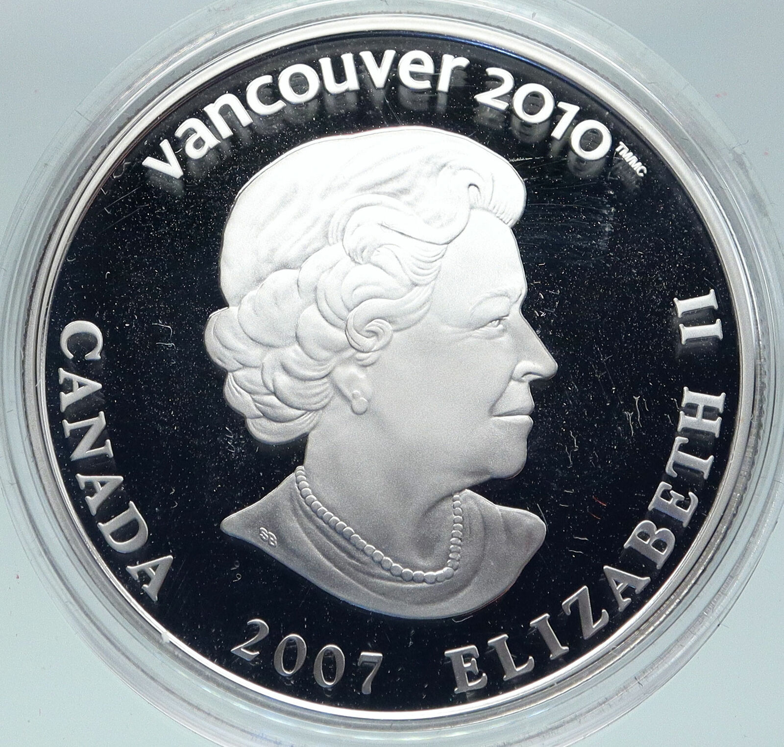 2007 CANADA Vancouver Winter Olympics BIATHLON HoloG Proof Silver 25 Coin i86270