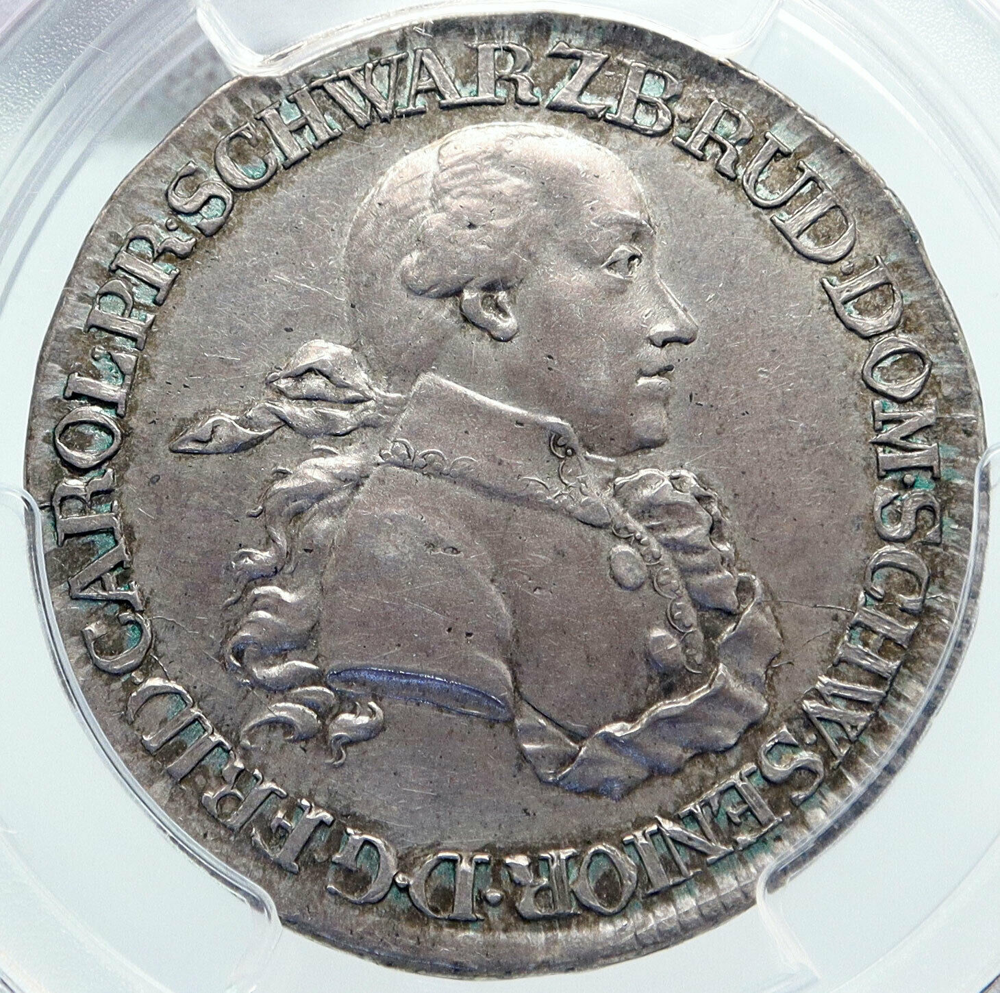 1791 Germany. German Schwarzburg Rudolstadt Silver 1/2 Thaler Coin PCGS i86185