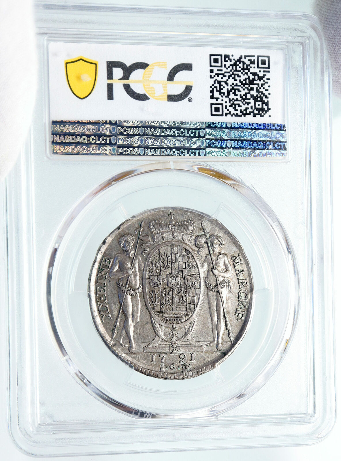 1791 Germany. German Schwarzburg Rudolstadt Silver 1/2 Thaler Coin PCGS i86185