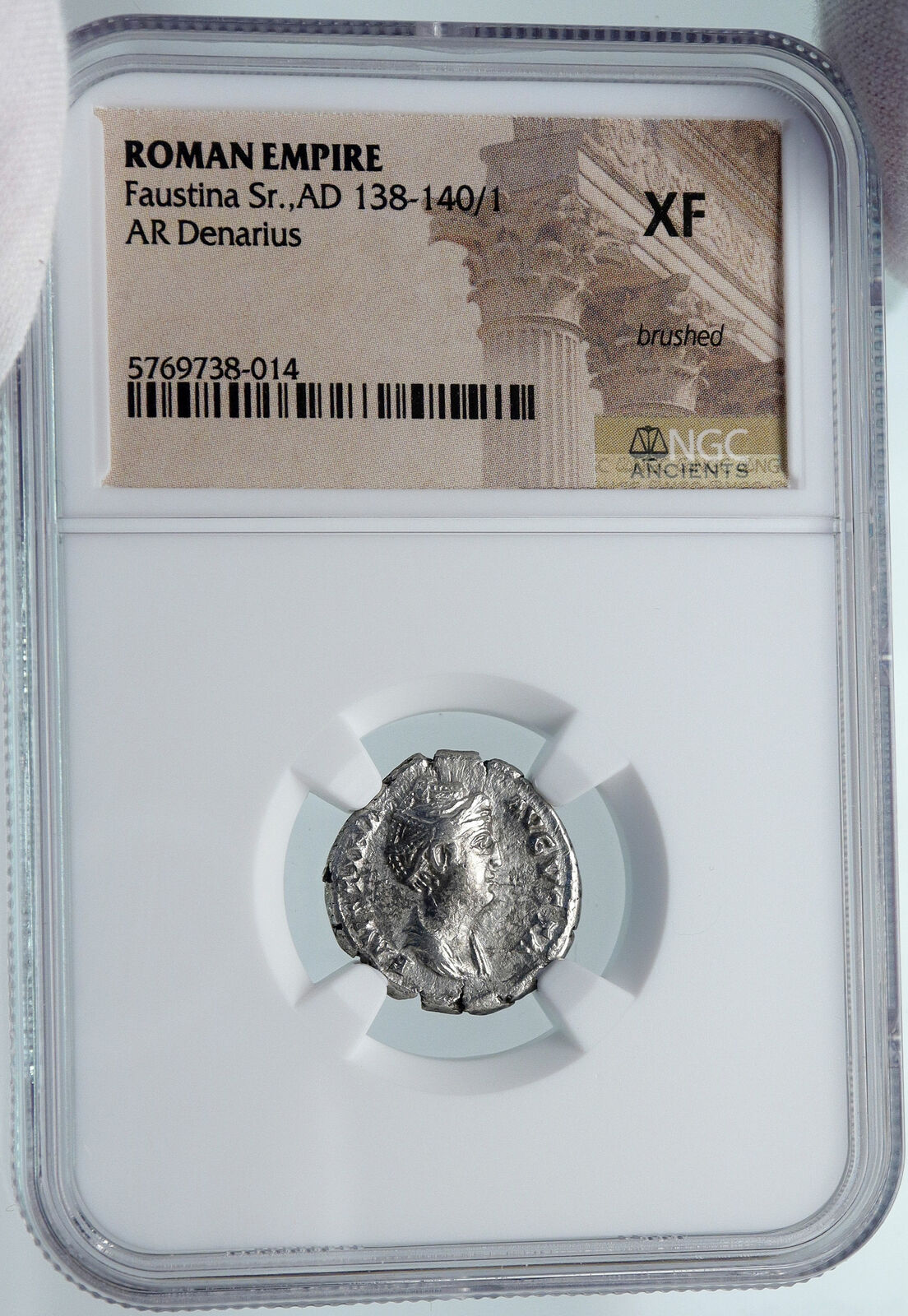 FAUSTINA I Senior LIFETIME ISSUE Silver Roman Coin PEACOCK THRONE NGC i85410