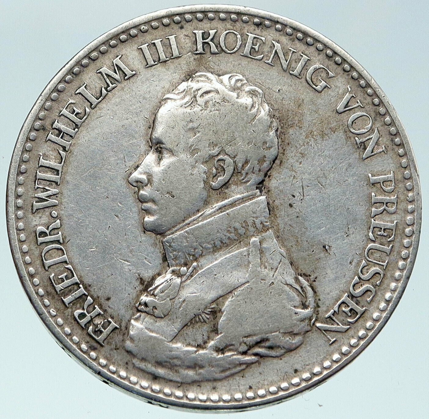 1818D Germany PRUSSIA KINGDOM King Wilhelm III ANTIQUE Silver Thaler Coin i86325