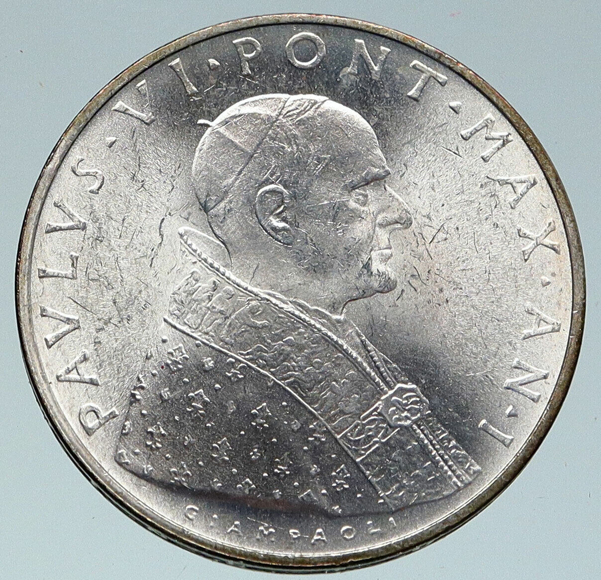 1963 VATICAN City POPE PAUL VI 0.29oz Silver 500 Lire Italian Italy Coin i86324