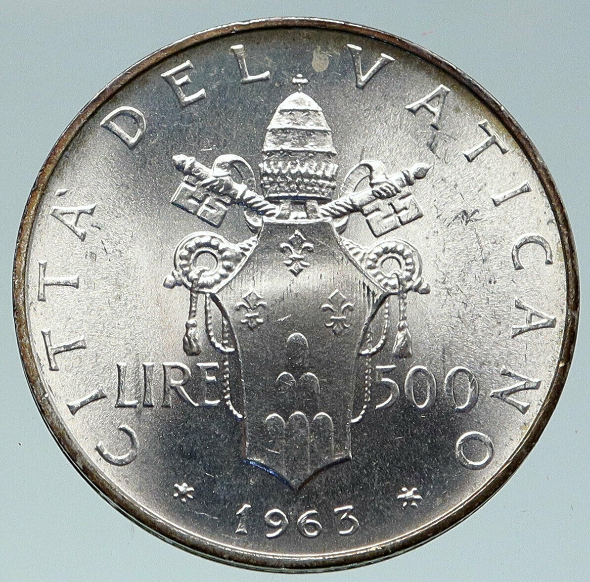 1963 VATICAN City POPE PAUL VI 0.29oz Silver 500 Lire Italian Italy Coin i86324