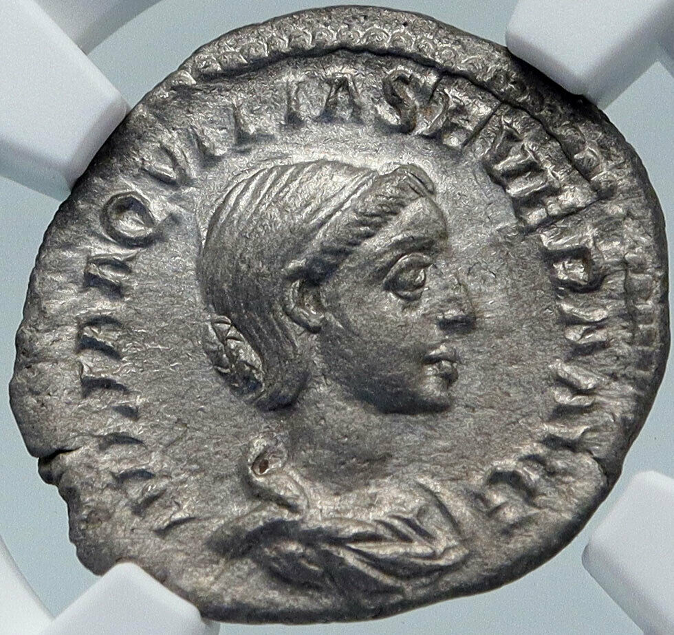 AQUILIA SEVERA Elagabalus Wife 220AD RARE Ancient Silver Roman Coin NGC i85405