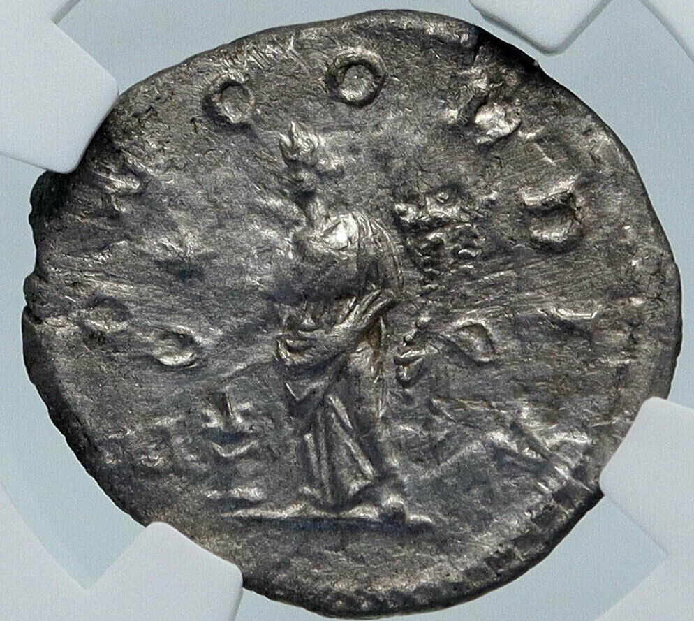 AQUILIA SEVERA Elagabalus Wife 220AD RARE Ancient Silver Roman Coin NGC i85405