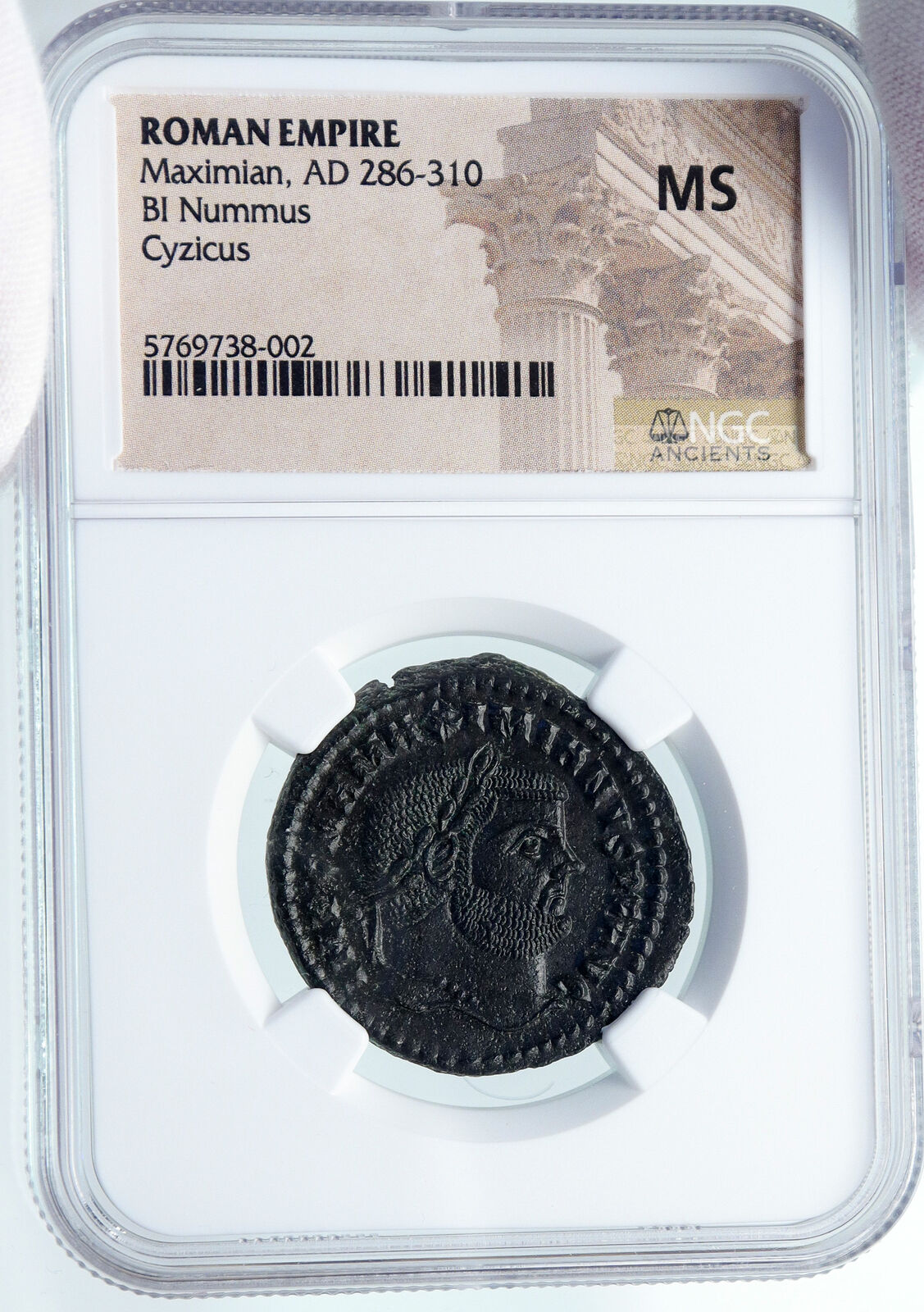 MAXIMIAN Authentic Ancient 297AD Follis Genuine Roman Coin GENIUS NGC MS i85401