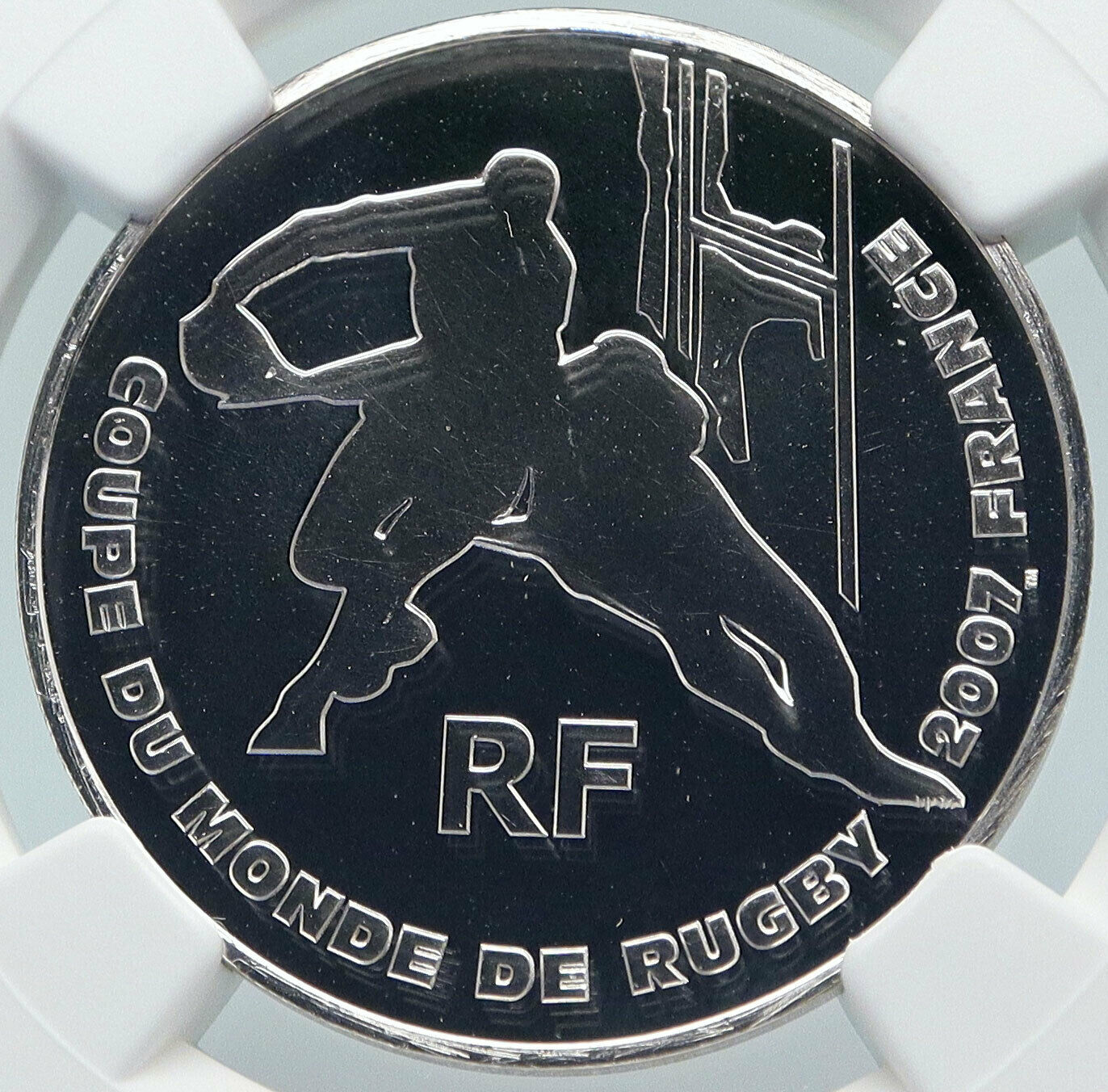 2007 FRANCE RUGBY WORLD CUP Silver 1/4 Euro FRENCH Coin NGC Certified MS i85429