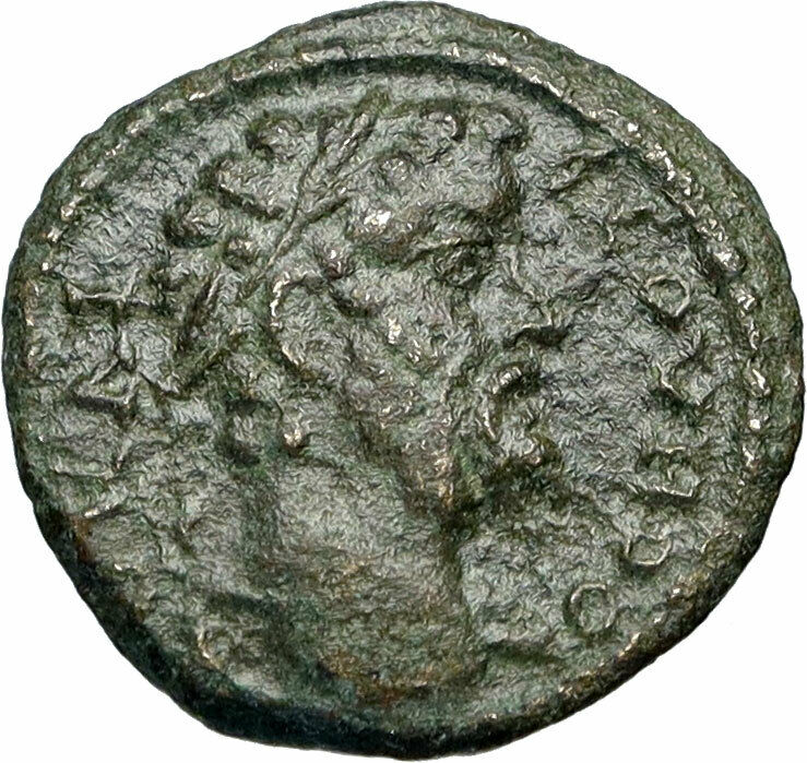 SEPTIMIUS SEVERUS Authentic Ancient Acrasus Lydia Roman Coin ASCLEPIUS i84327