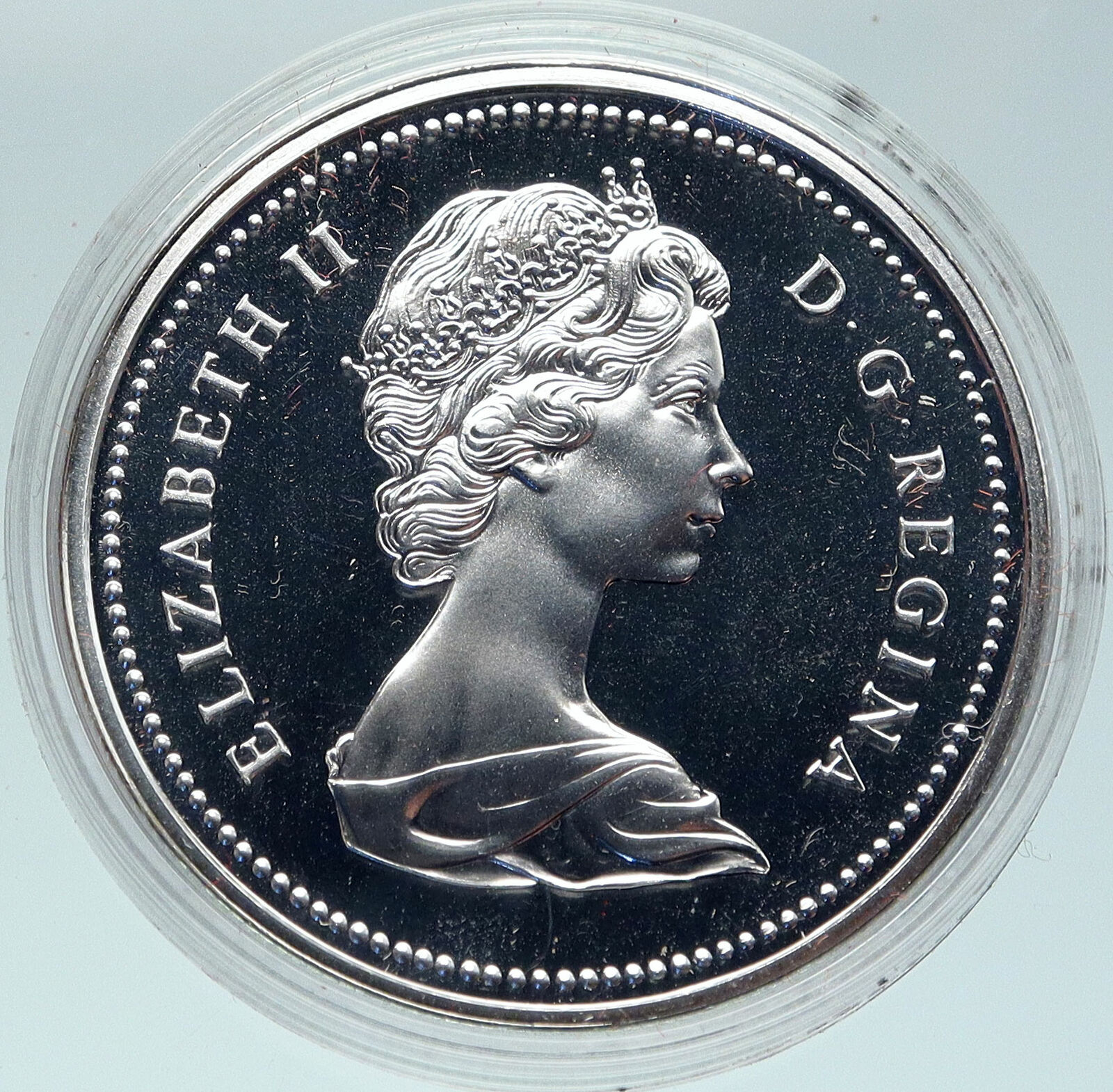 1974 CANADA Queen Elizabeth II Winnipeg Past / Present Silver Dollar Coin i86327