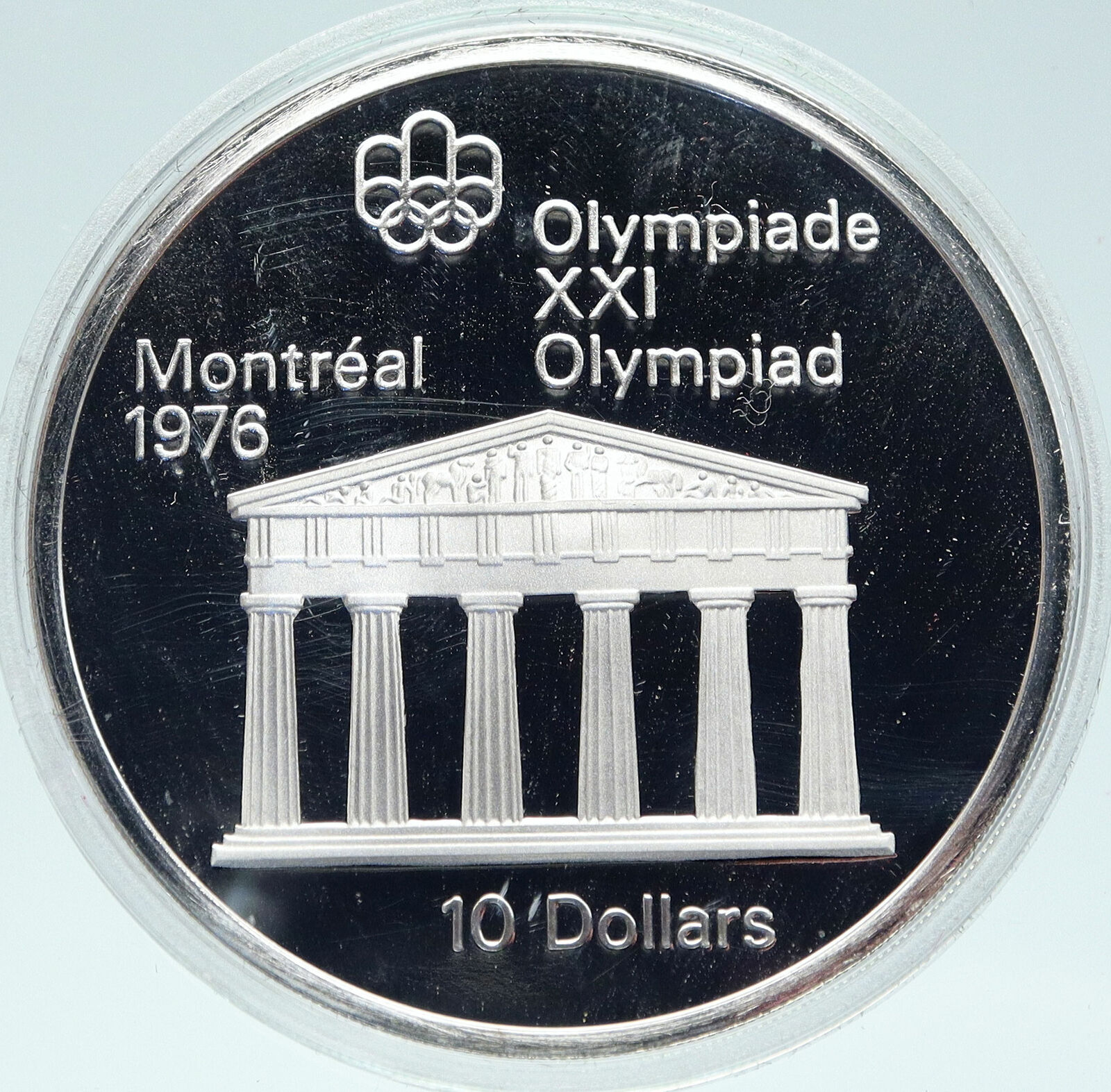 1974 CANADA Queen Elizabeth II Olympics Montreal Old VINTAGE Silver Coin i86304