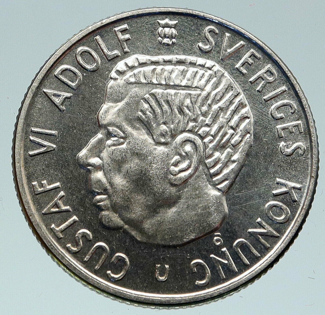 1963 SWEDEN King GUSTAV VI ADOLF Old VINTAGE Silver SWEDISH 2 Kronor Coin i86301