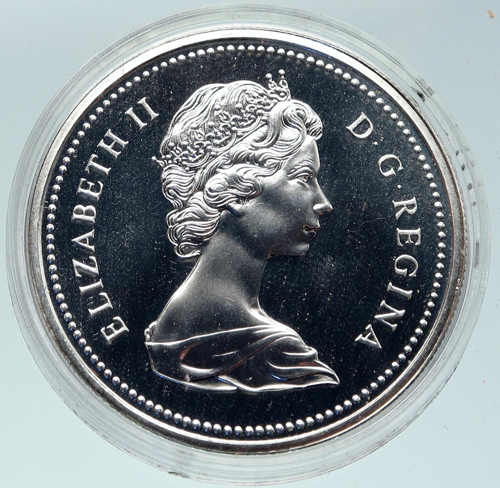 1974 CANADA Queen Elizabeth II Winnipeg 100 Past / Present Silver $ Coin i86313