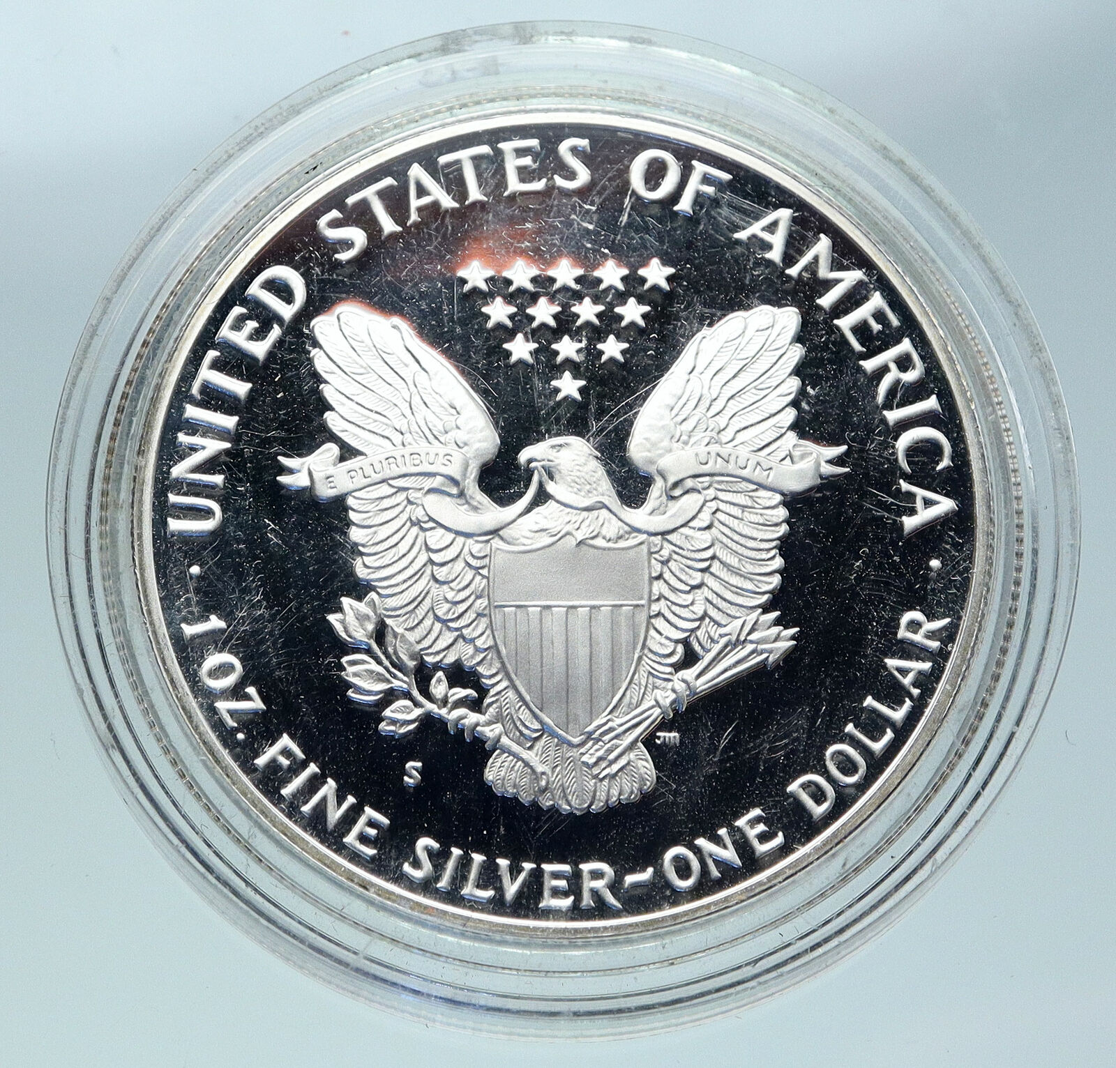 1987 UNITED STATES USA American Eagle & Liberty PROOF SILVER Dollar Coin i86426