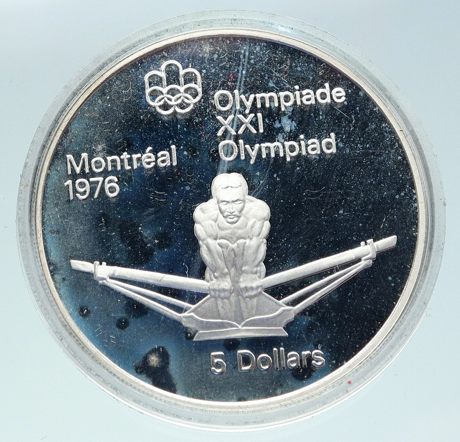 1974 CANADA Queen Elizabeth II Olympics Montreal OLD ROWING Silver 5 Coin i86436