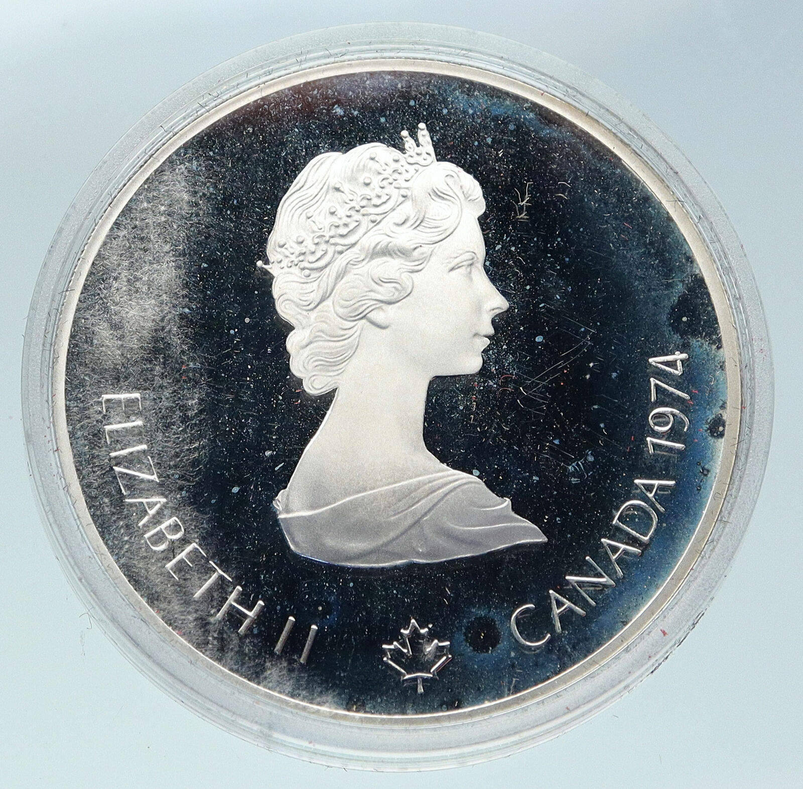 1974 CANADA Queen Elizabeth II Olympics Montreal OLD ROWING Silver 5 Coin i86436