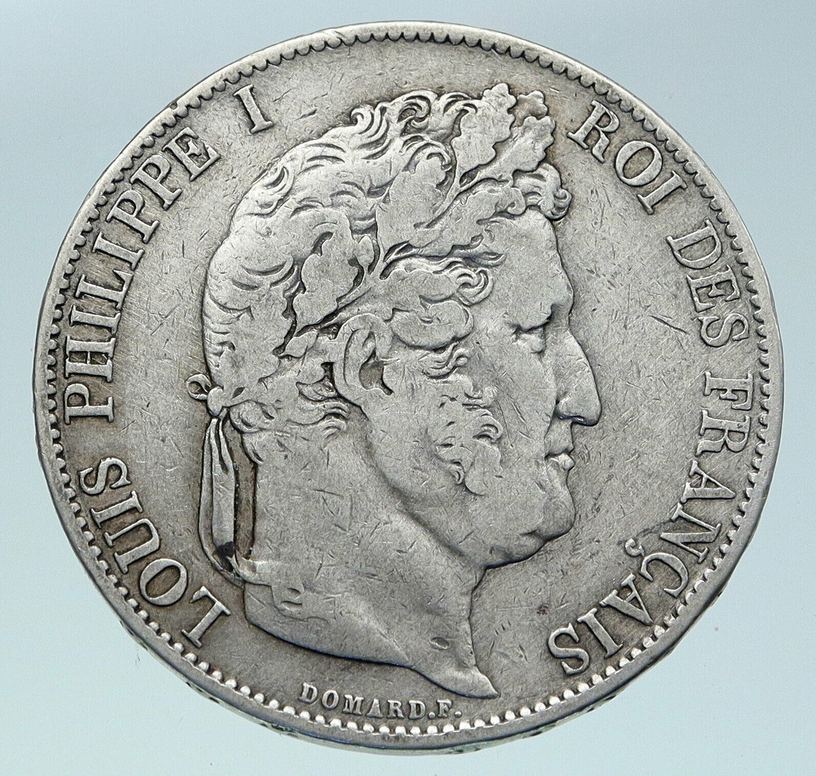 1844 FRANCE King Louis Philippe I French Antique OLD Silver 5 Francs Coin i86429