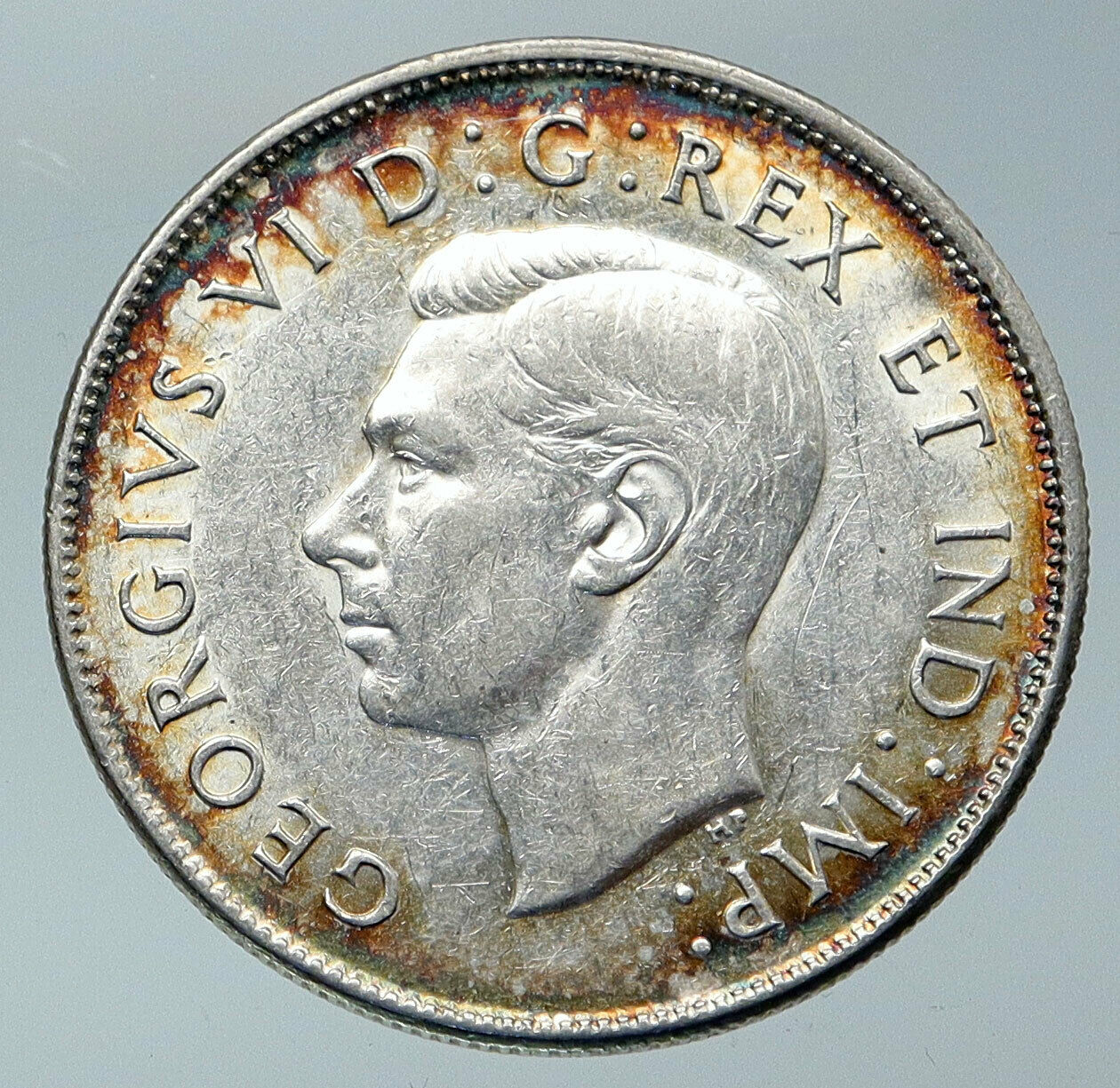 1944 CANADA UK King GEORGE VI Lions Crown Large Old SILVER 50 Cents Coin i85935