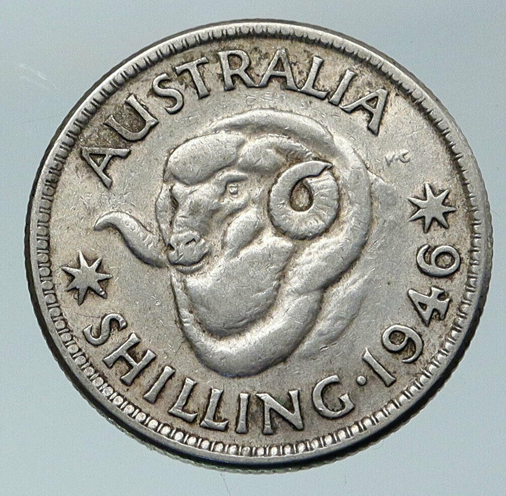 1946 AUSTRALIA King George VI of United Kingdom RAM Silver Shilling Coin i85931